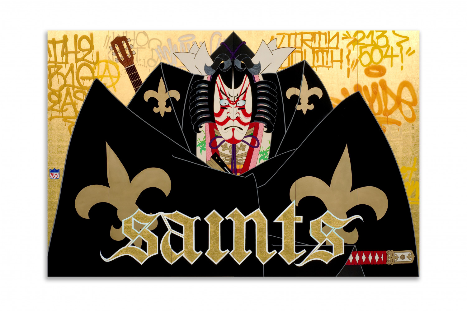 Gajin Fujita, ‘The Saints’, 2008, Gold leaf, acrylic, spray paint and paint marker on six wood panels