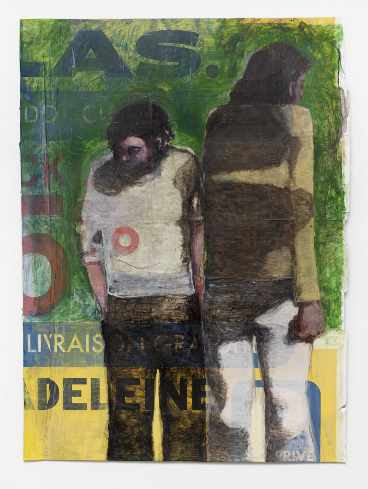 Jean Charles Blais, ‘Deuxamiserable’, 2015, oilpaint on ripped poster