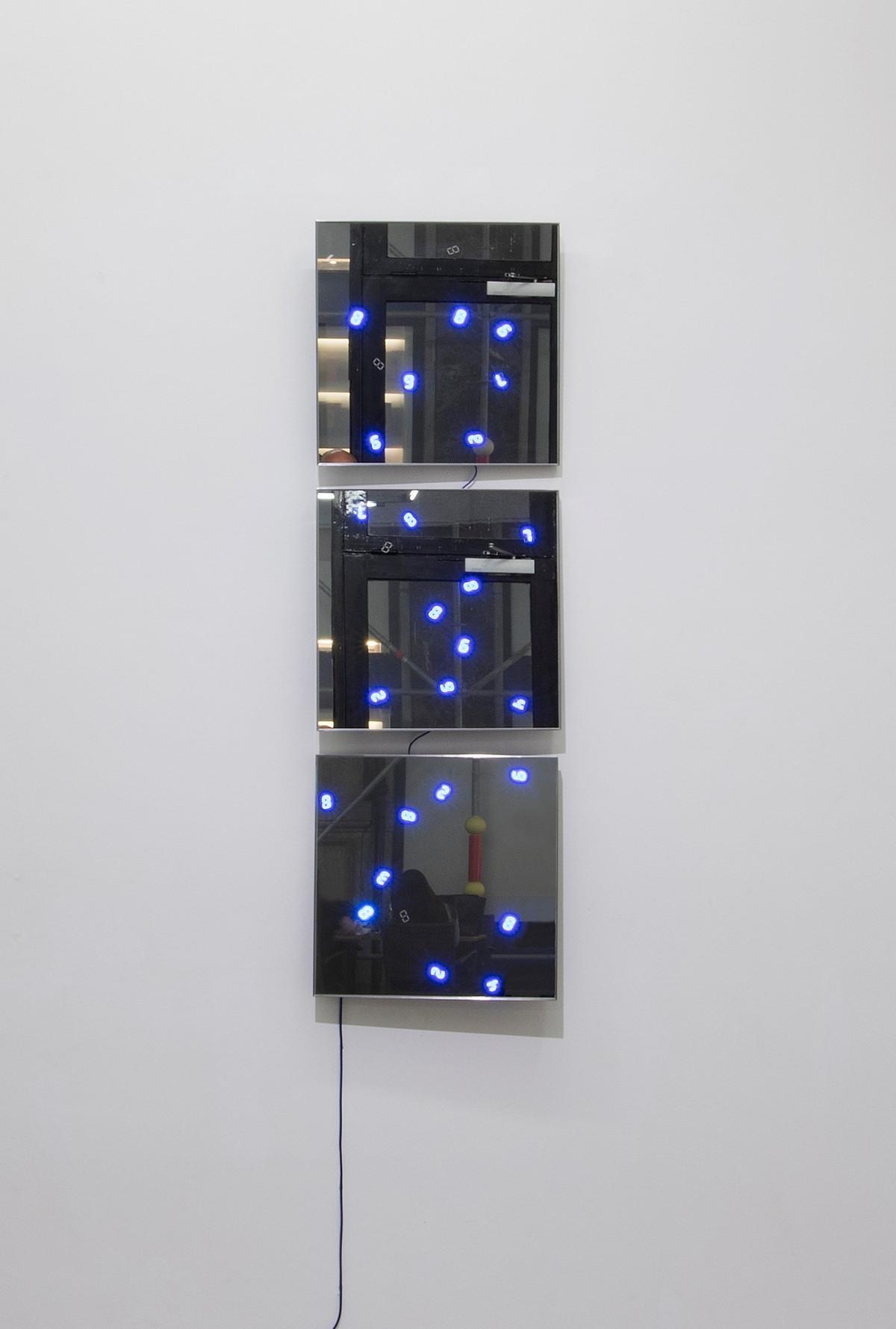 Tatsuo Miyajima, ‘C.T.C.S. Flower Dance no. 12’, 2016-2016, Light Emitting Diode, IC, electric wire, mirror glass, stainless steel frame. LED type: Time G-BL 29 pieces 
