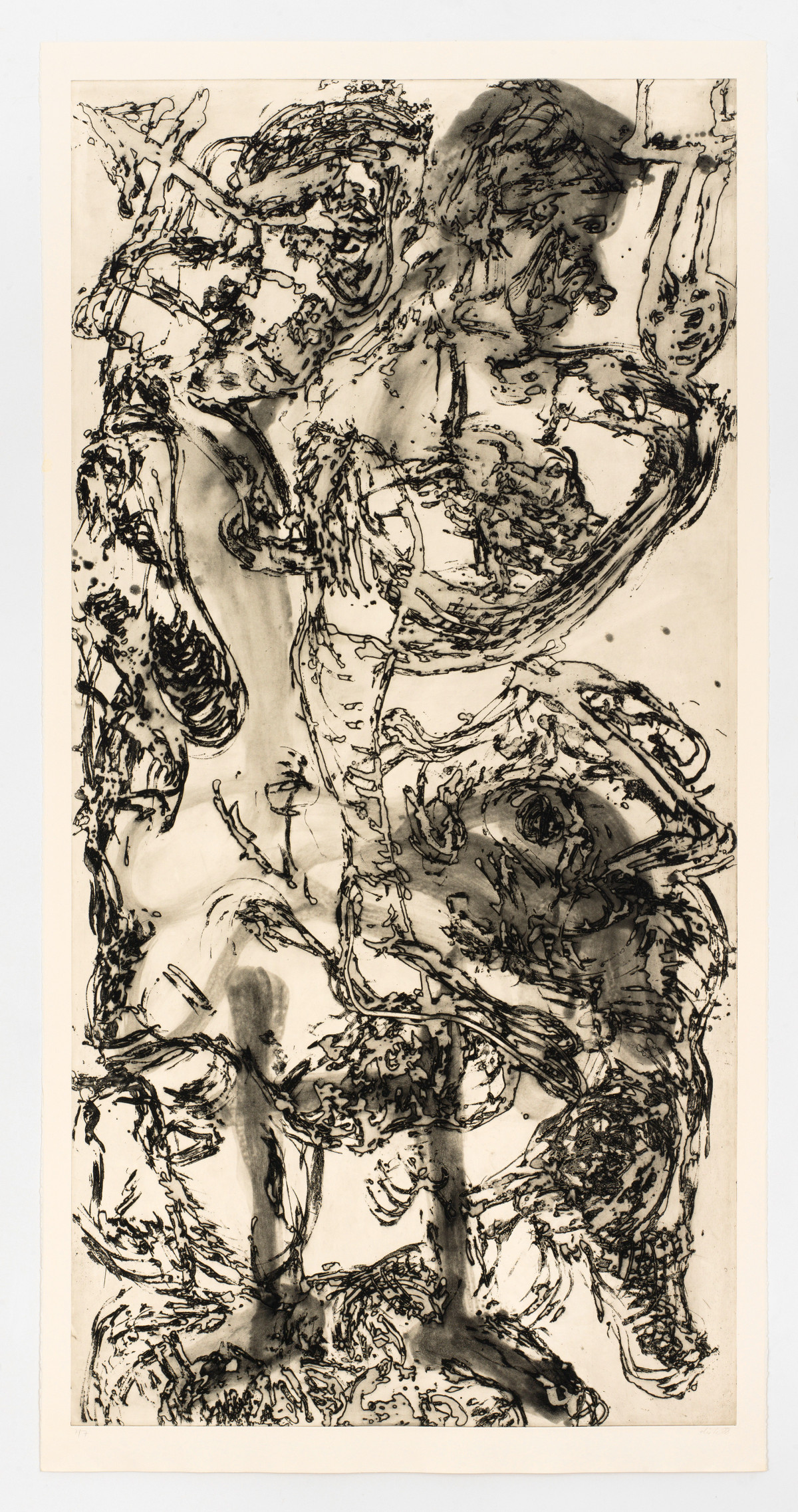 Martin Disler, untitled,1988, etching and aquatinta on Arches, 211x107,5 cm, 83 x 42¼ in