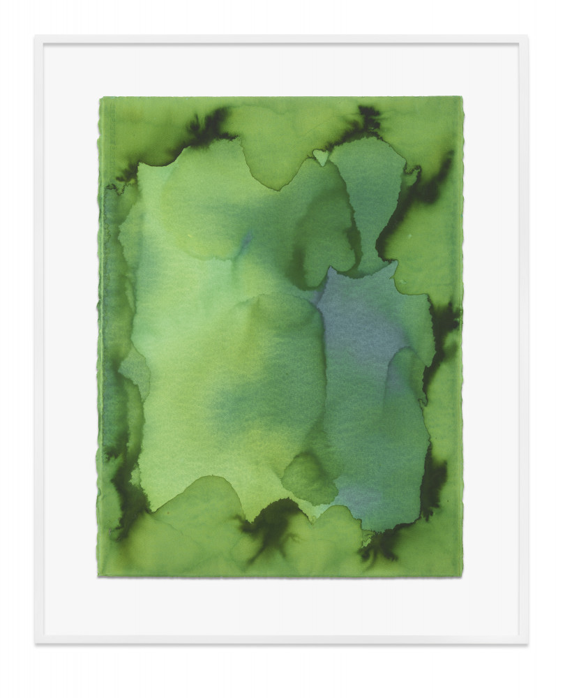 Jason Martin, ‘Untitled (Heliogen green)’, 2020, Cold process dye on watercolour paper 
