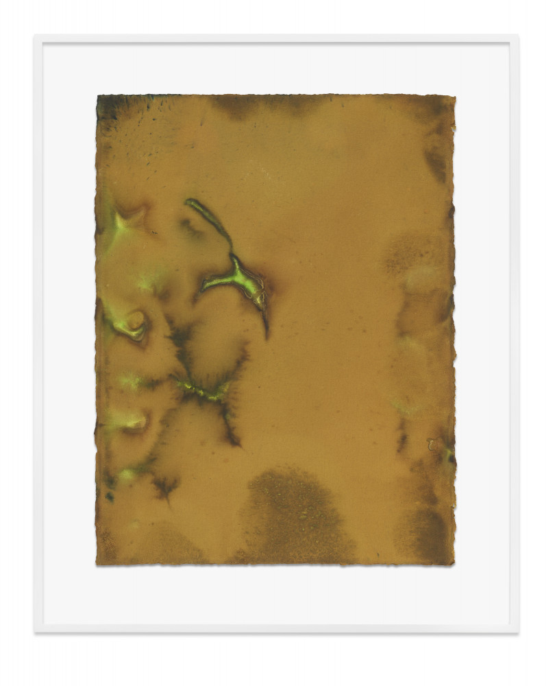 Jason Martin, ‘Untitled (Ochre)’, 2020, Cold process dye on watercolour paper 