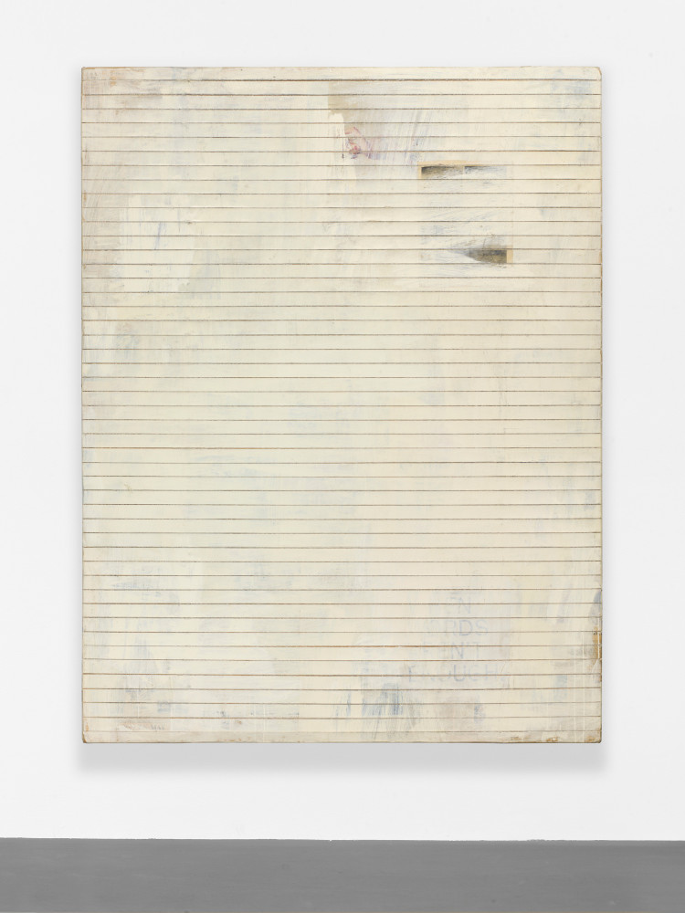 Lawrence Carroll, ‘Untitled (cut painting, white)’, 2016, Oil, wax, house paint, newspaper, staples, canvas on wood