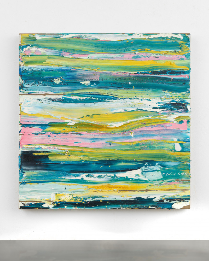 Jason Martin, ‘Untitled (Brilliant pink / Indigo blue / Scheveningen yellow medium) ’, 2021, Oil on linen (on aluminium)