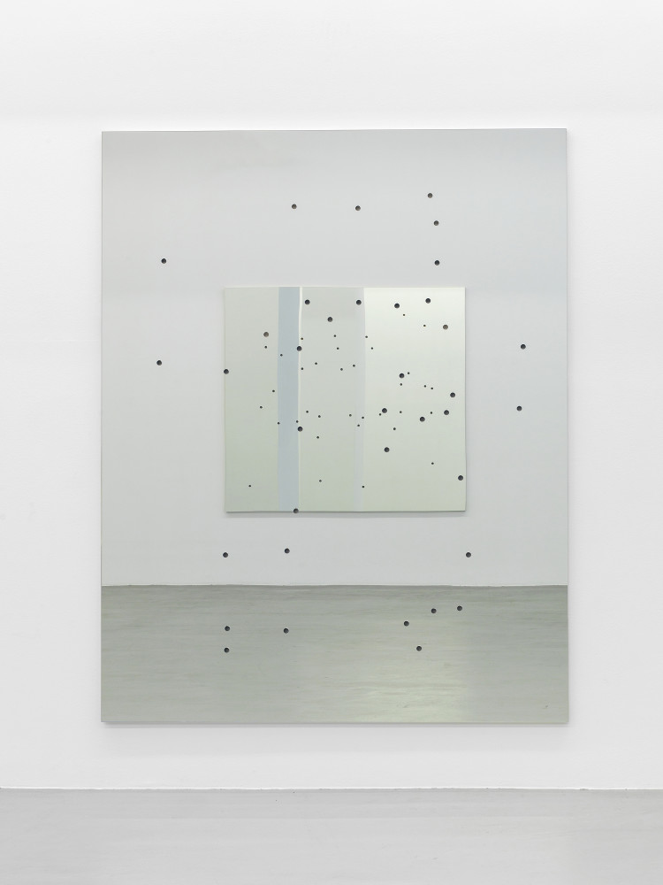 Alberto Garutti, ‘Cortile di casa, balcone con N. In alto rettangolo imperfetto di cielo’, 1992–2015, perforated mirror, wood