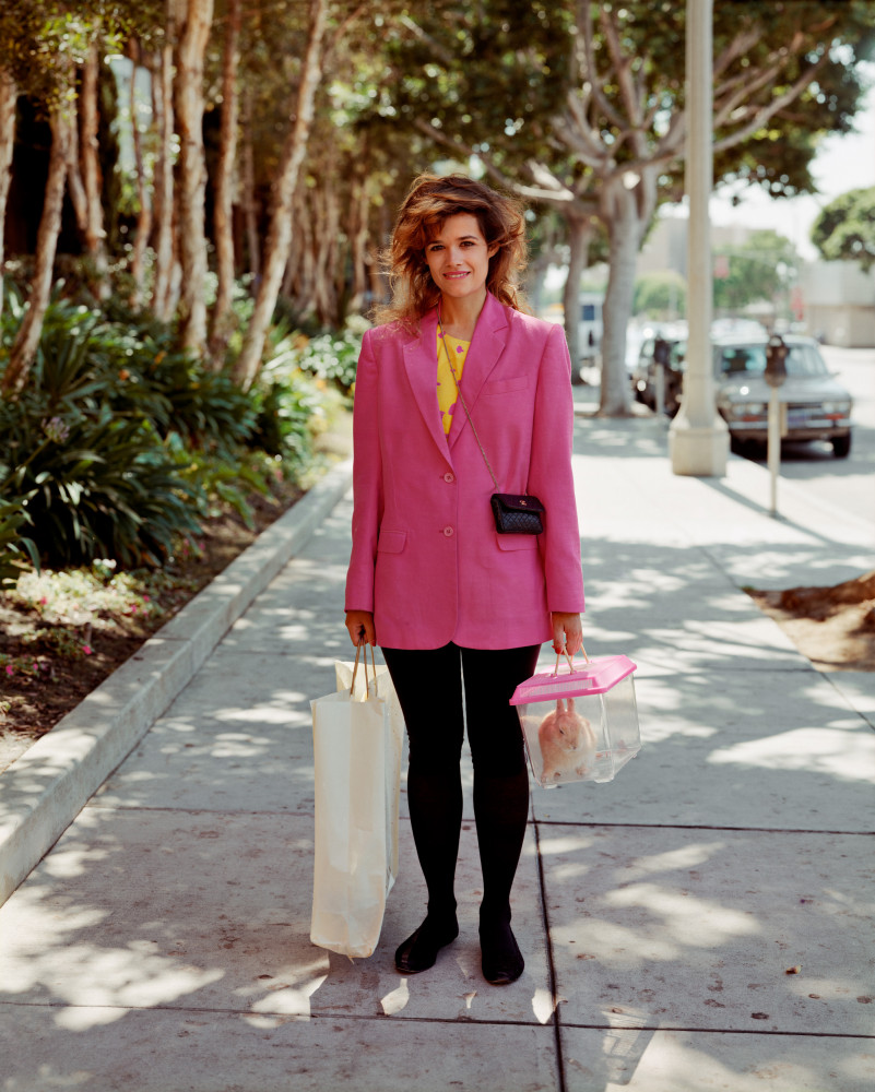 Joel Sternfeld, ‘A Woman Out Shopping with Her Pet Rabbit, Santa Monica, California, August 1988’, 1988