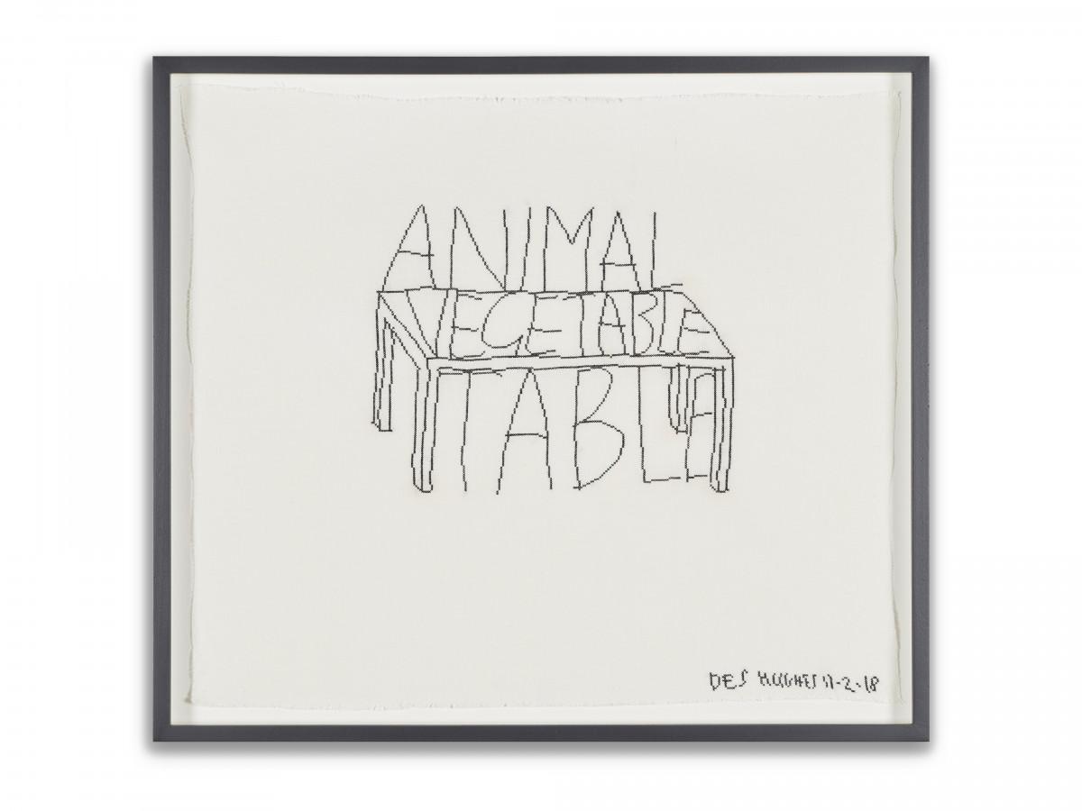 Des Hughes, ‘Animal Vegetable’, 2018, Cotton cross-stitch on linen