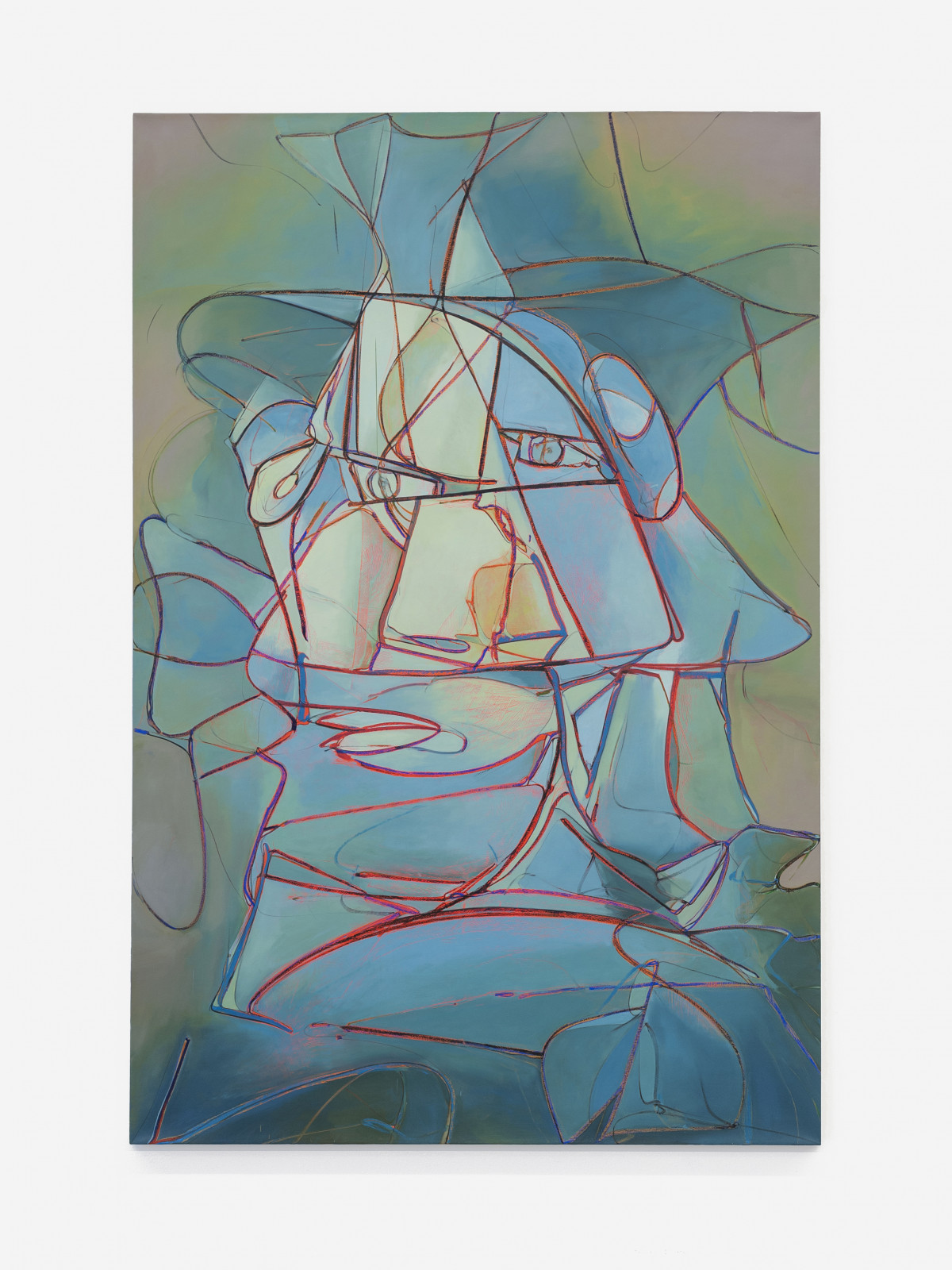 Sean Dawson, ‘Blue Flaneur’, 2017, Acrylic, oil pastel and oil on canvas