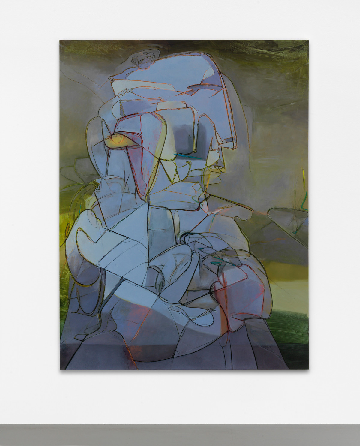 Sean Dawson, ‘Lilac and Eyes’, 2017, Acrylic, oil pastel and oil on canvas